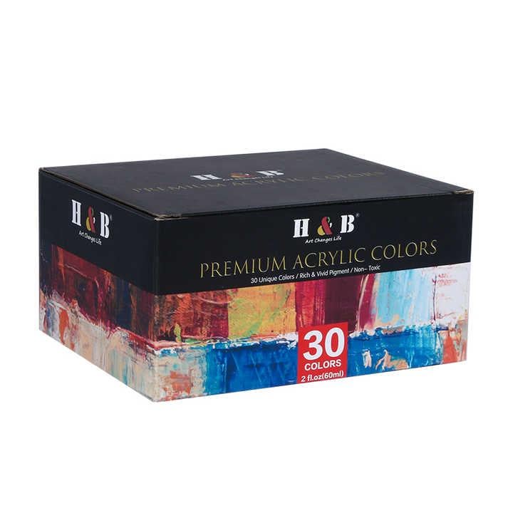 Набір акрилових фарб H&B Fluid Art Premium 30 кольорів 60 мл (HB-TP30) - фото 4