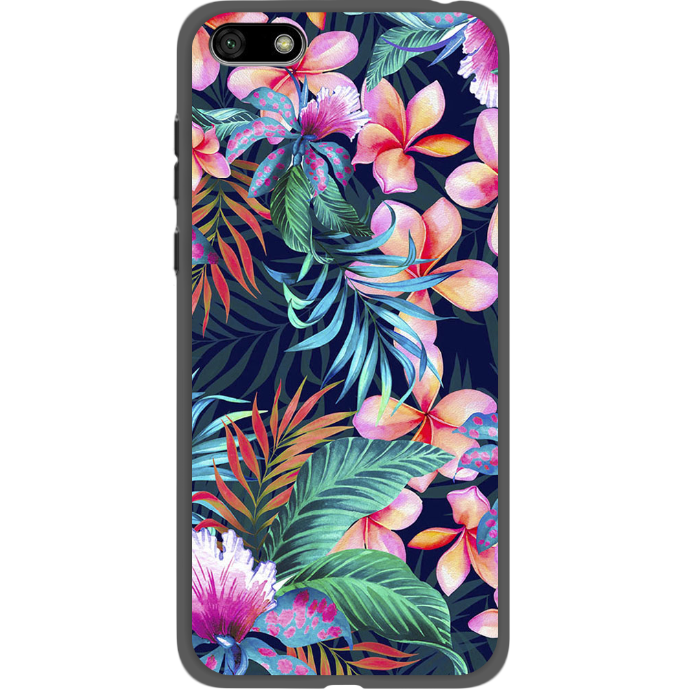 Чохол BoxFace Huawei Y5 2018 flowers in the tropics Чорний силікон (33370-up1971-34776)