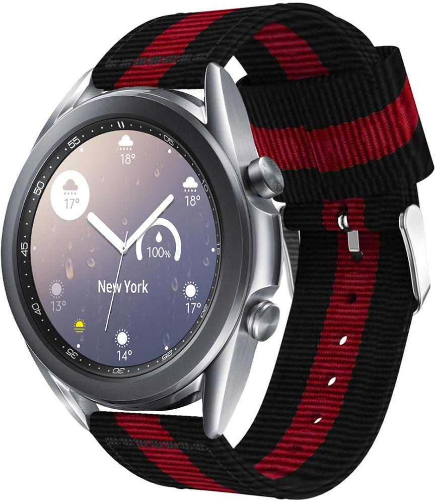 Ремінець тканинний Canvas для Galaxy Watch 3 41 мм Black/Red (20531)