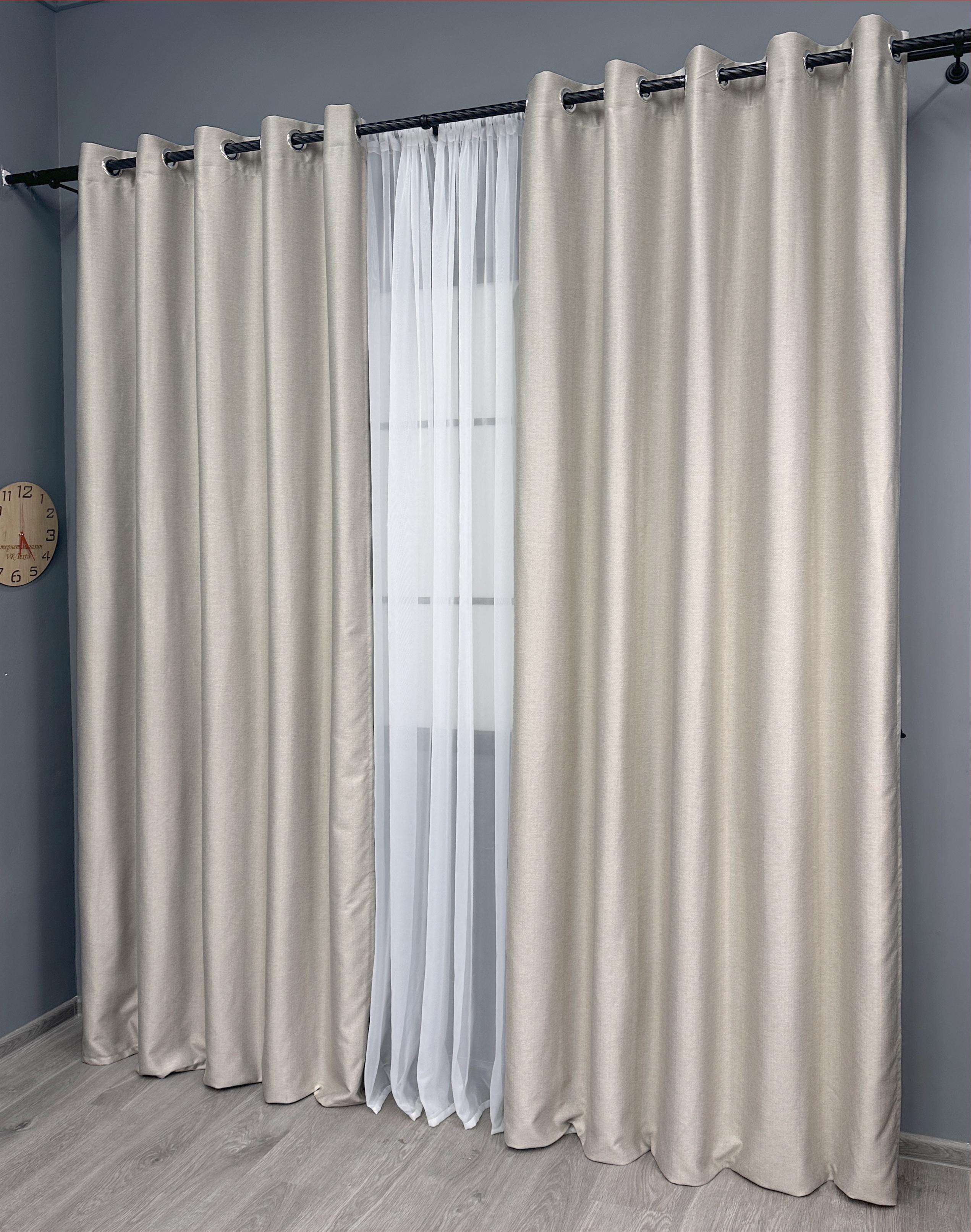 Комплект штор на люверсах VR-Textil Шенил однотонный № 1698ш 150х250 см 2 шт. Дымчато-белый (37-0248) - фото 3 Комплект штор на люверсах VR-Textil Шенил однотонный № 1698ш 150х250 см 2 шт. Дымчато-белый (37-0248) - фото 3