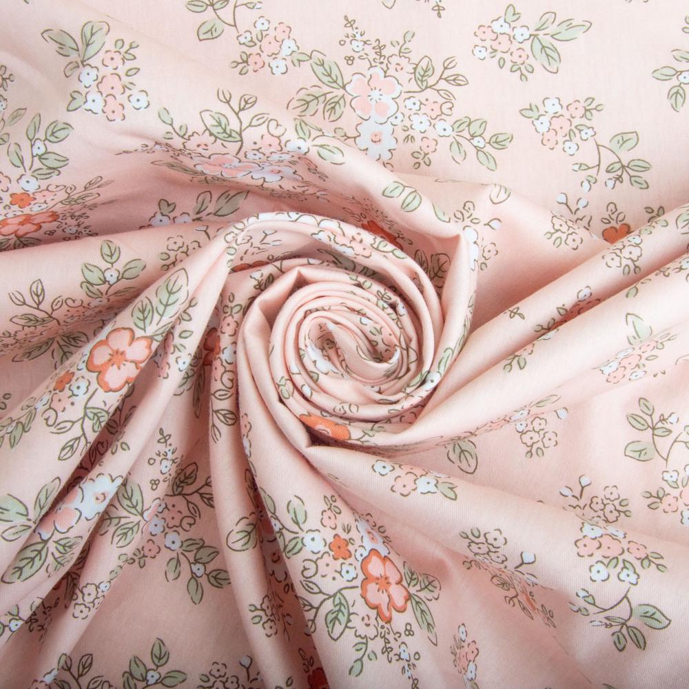 Ткань хлопок сатин для постельного белья ВТ-405-A лето 120 гр/м2 Персик (26806)