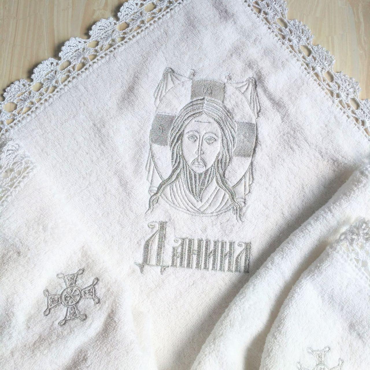 Крыжма крестильная Христос с кружевом (2181680199) - фото 4 Крыжма крестильная Христос с кружевом (2181680199) - фото 4