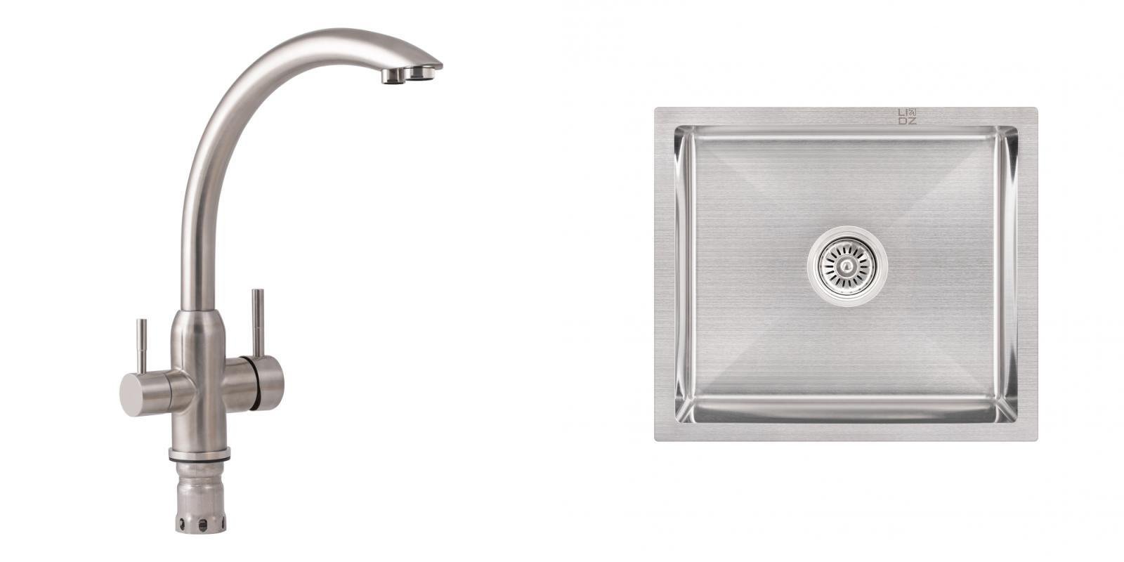 Мойка для кухни из нержавеющей стали в наборе со смесителем под осмос POLAND H5245 Brush 3,0/0,8 мм (4149034879) Мойка для кухни из нержавеющей стали в наборе со смесителем под осмос POLAND H5245 Brush 3,0/0,8 мм (4149034879)