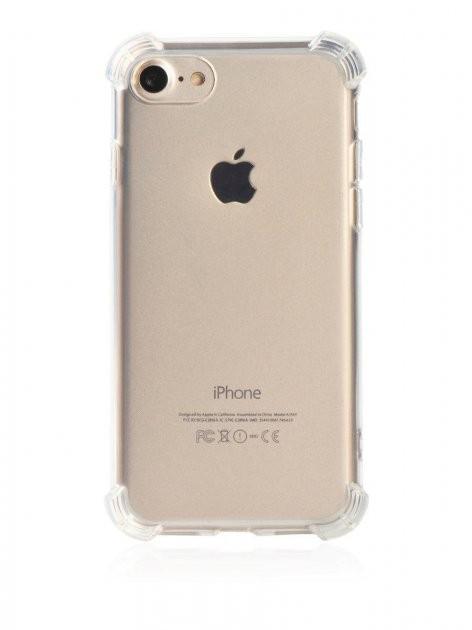 Силиконовый противоударный чехол с защитным стеклом 9H на Iphone 6/6S прозрачный (HP31535433)
