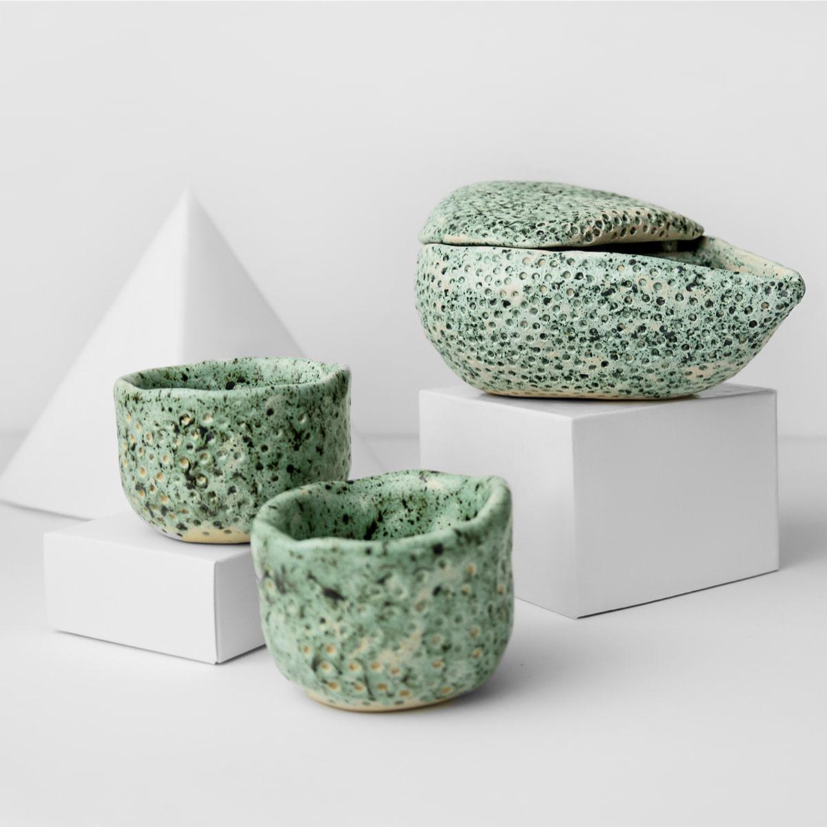 Набор для чайной церемонии Речной камень ручной работы (TS-18) - фото 5 Набор для чайной церемонии Речной камень ручной работы (TS-18) - фото 5