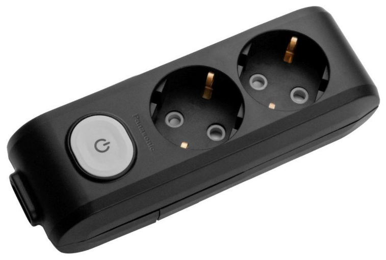 Розетка переносная Panasonic X-tendia на 2 гнезда 16А с заземлением/выключателем/шторками Черный (22445352)