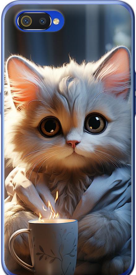 Чехол на Realme C2 White cat (5646t-1852-42517)