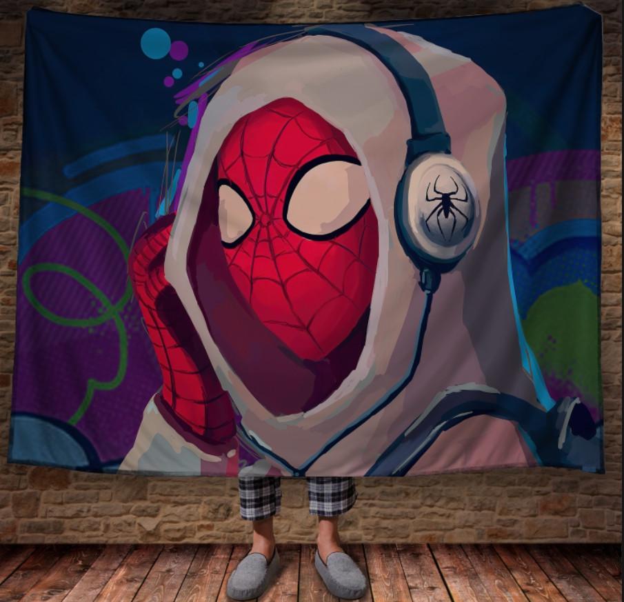 Плед с 3D принтом Спайдермен в наушниках 150x200 см (epi_1553)