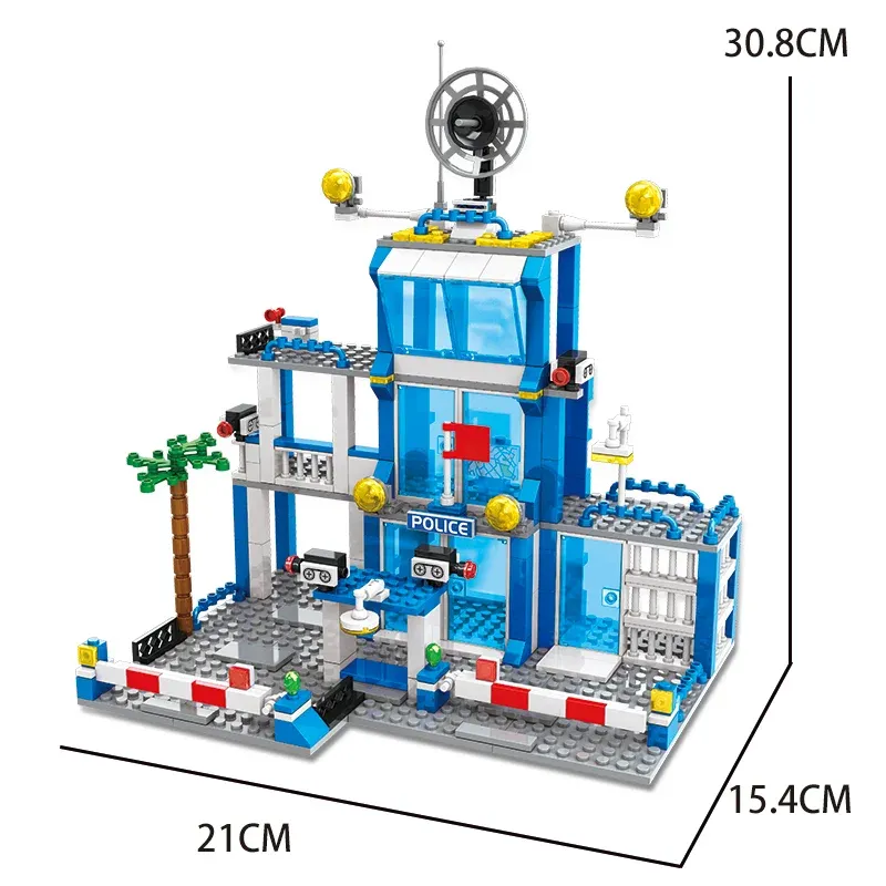 Конструктор City полицейский участок с тюрьмой/персонажами и машинками 753 дет. - фото 3