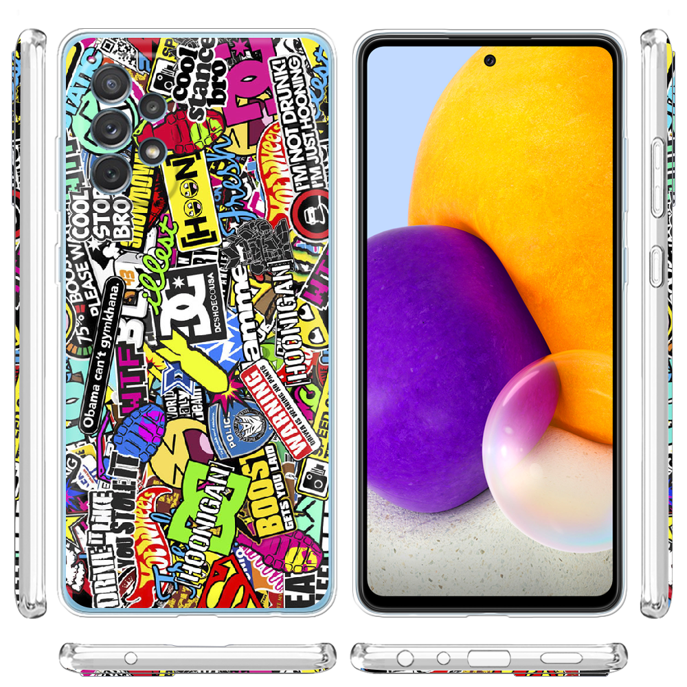 Чохол BoxFace Samsung A725 Galaxy A72 Multicolored Inscriptions Прозорий силікон (42070-up880-42070) - фото 3