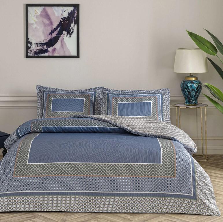 Комплект постельного белья Tac Serenya mavy сатин евро (2000022283917) Комплект постельного белья Tac Serenya mavy сатин евро (2000022283917)