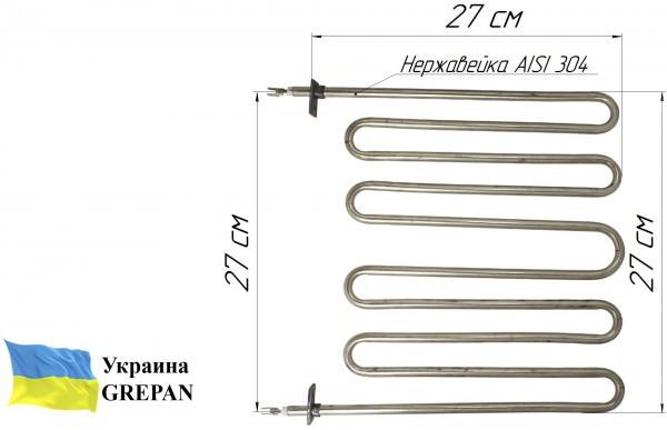 ᐉ Тэн для калорифера Grepan средний 3000W 230V L=270x270 мм 5 рожков ...