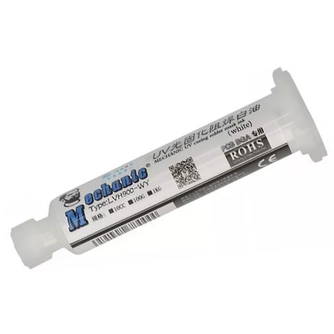 Паяльная маска Mechanic UVH900-WY в шприце 10 мл Белый (ART-14237)