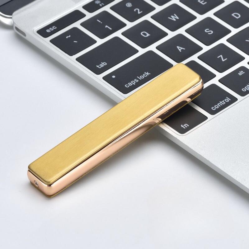 Зажигалка электроимпульсная GoldenFlame с USB-питанием Золотистый (778) - фото 4