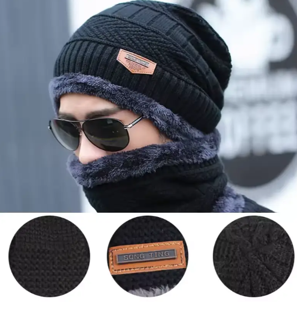 Комплект мужской шапка/снуд с меховой подкладкой One Size (29548882) - фото 3 Комплект мужской шапка/снуд с меховой подкладкой One Size (29548882) - фото 3