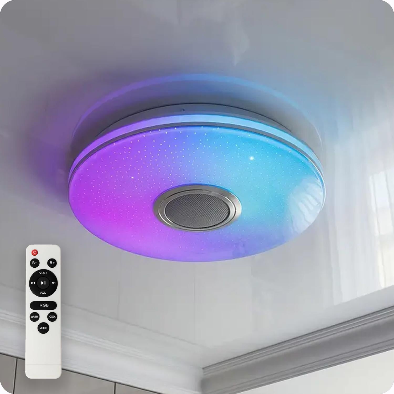 Люстра светодиодная 517 Dlight RGB с пультом и колонкой 45 Вт Белый (02145)