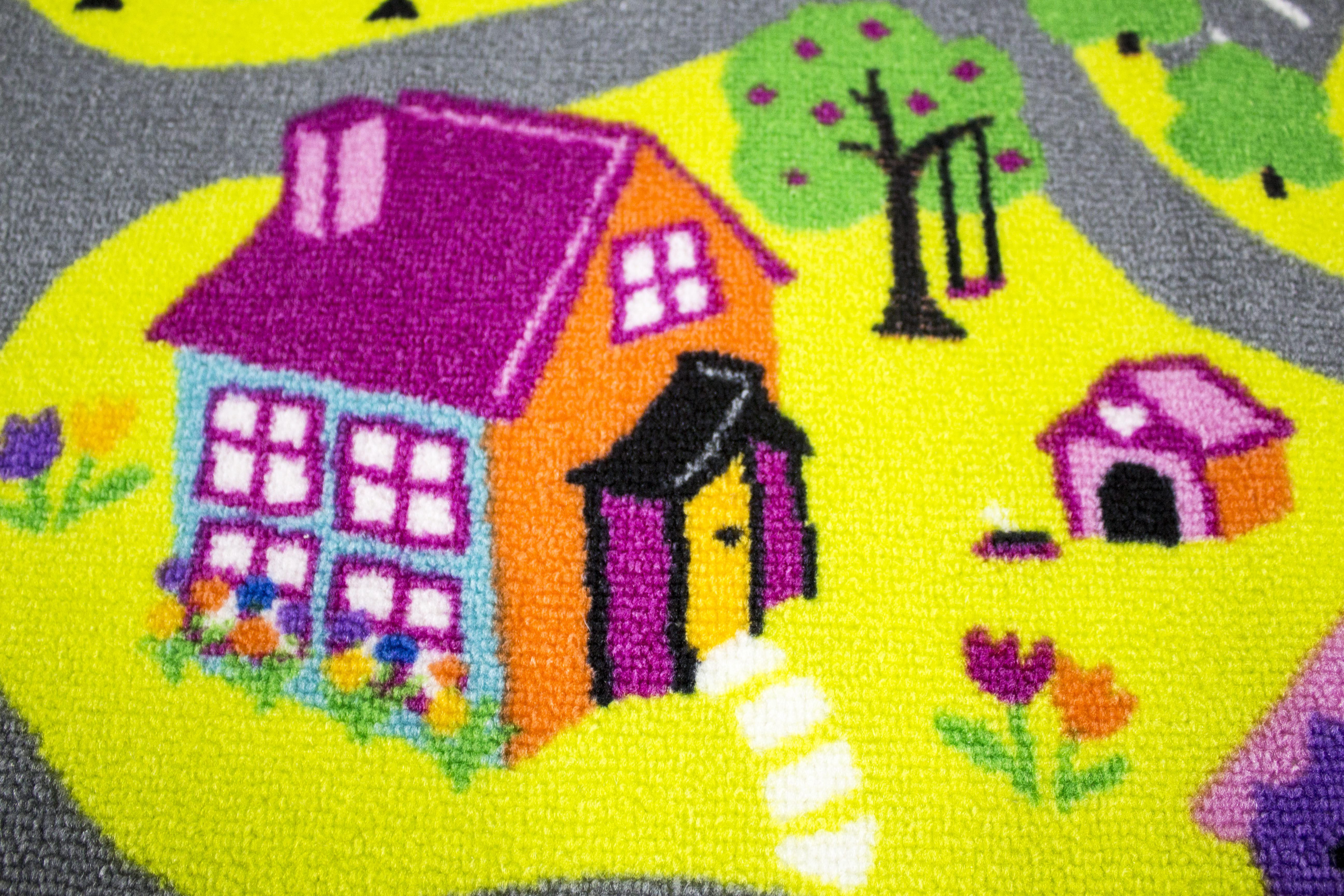 Коврик детский для девочек Город 100x150 см Розовый (24904913) - фото 5