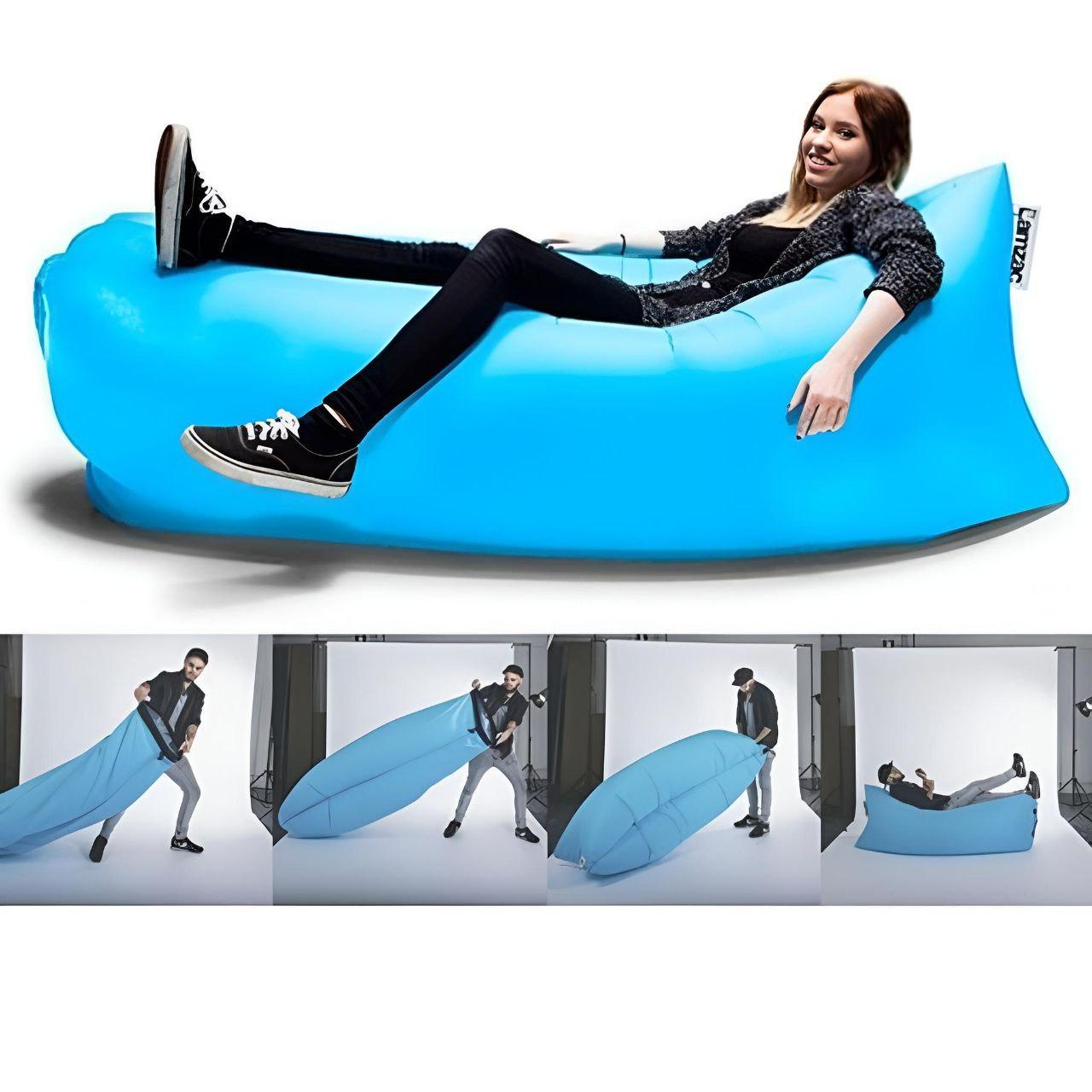 Надувний матрац AIR SOFA CLOUD 180х70 см Блакитний - фото 2 Надувний матрац AIR SOFA CLOUD 180х70 см Блакитний - фото 2