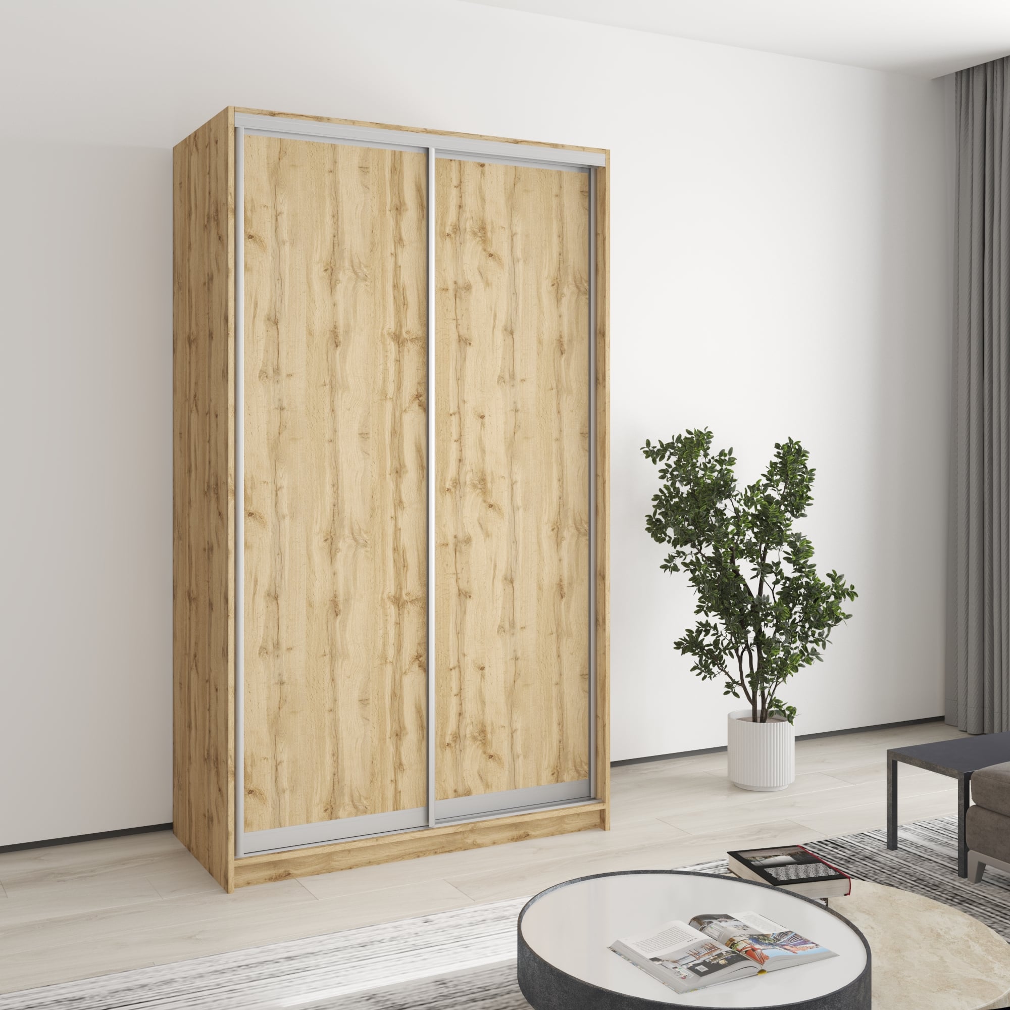 Шкаф-купе двухдверный Mebel Star Уни AL MBS-3495 120х45х210 см Дуб тахо (1003827)