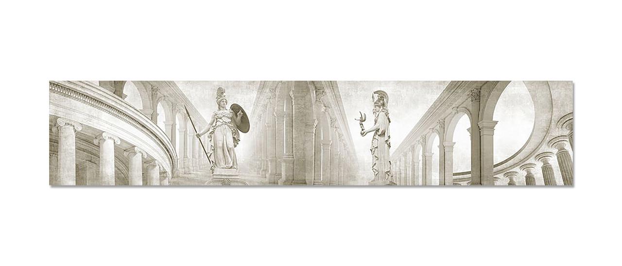 Кухонный фартук Античный зал из самоклеющейся виниловой пленки 60х300 см Серый