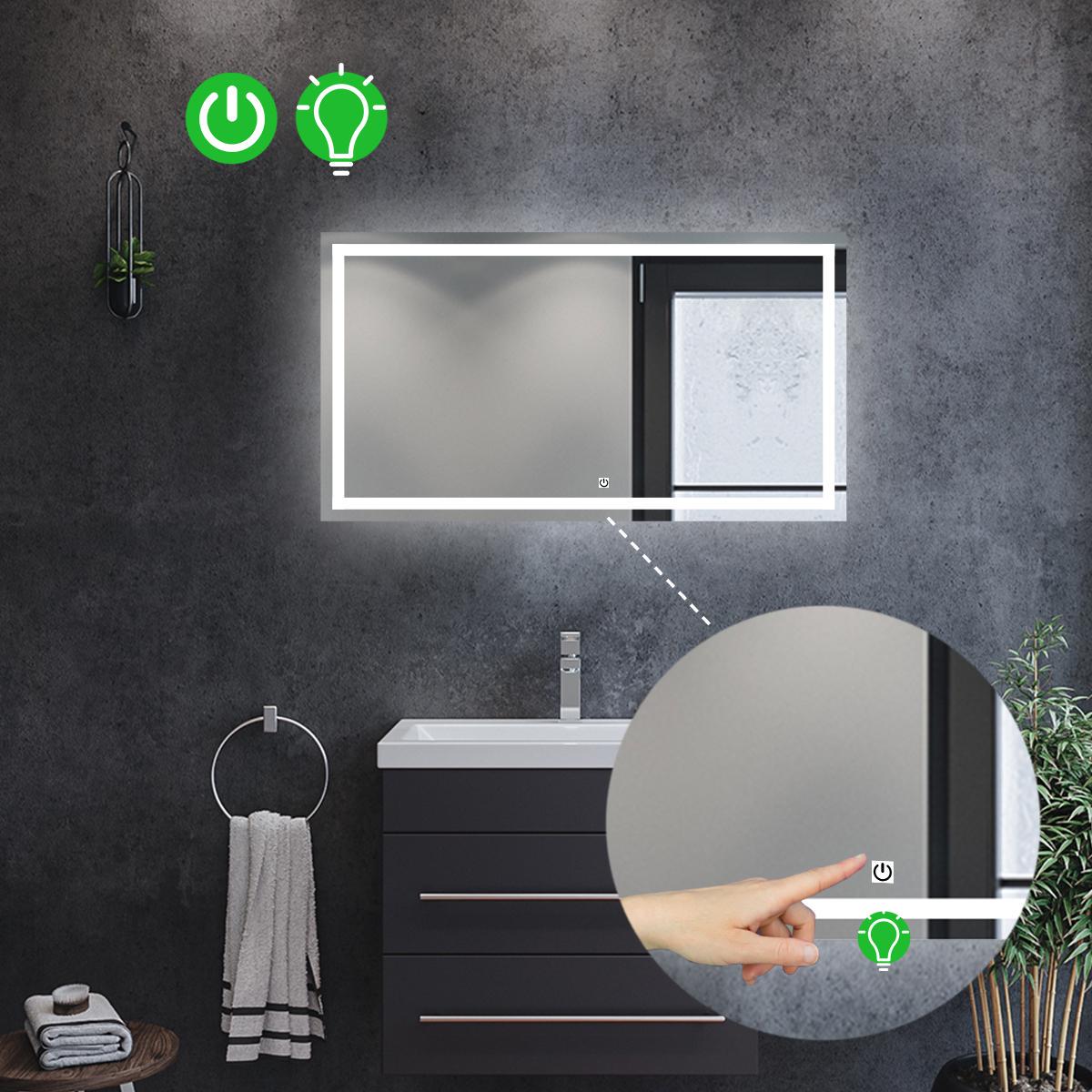 Зеркало с LED подсветкой Karnet с сенсорной кнопкой управления 80x70 см (karnetg54) - фото 2