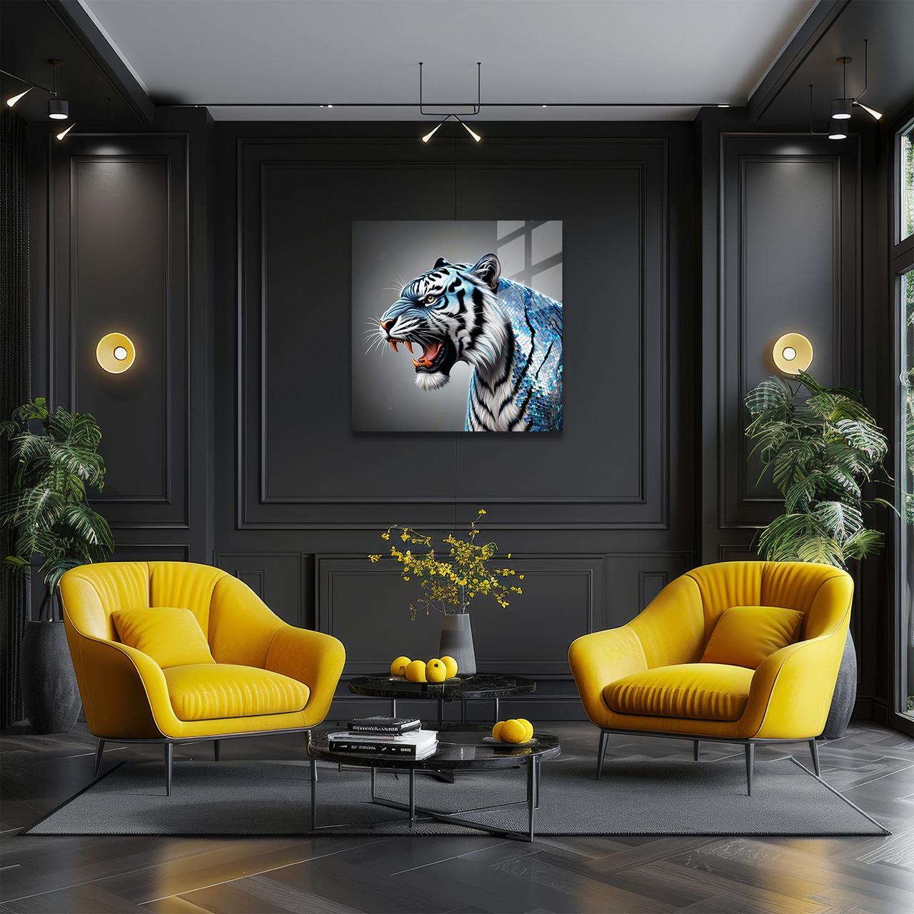 Картина на стекле NovellaPrint Величественный рык 70х70 см (496.2)