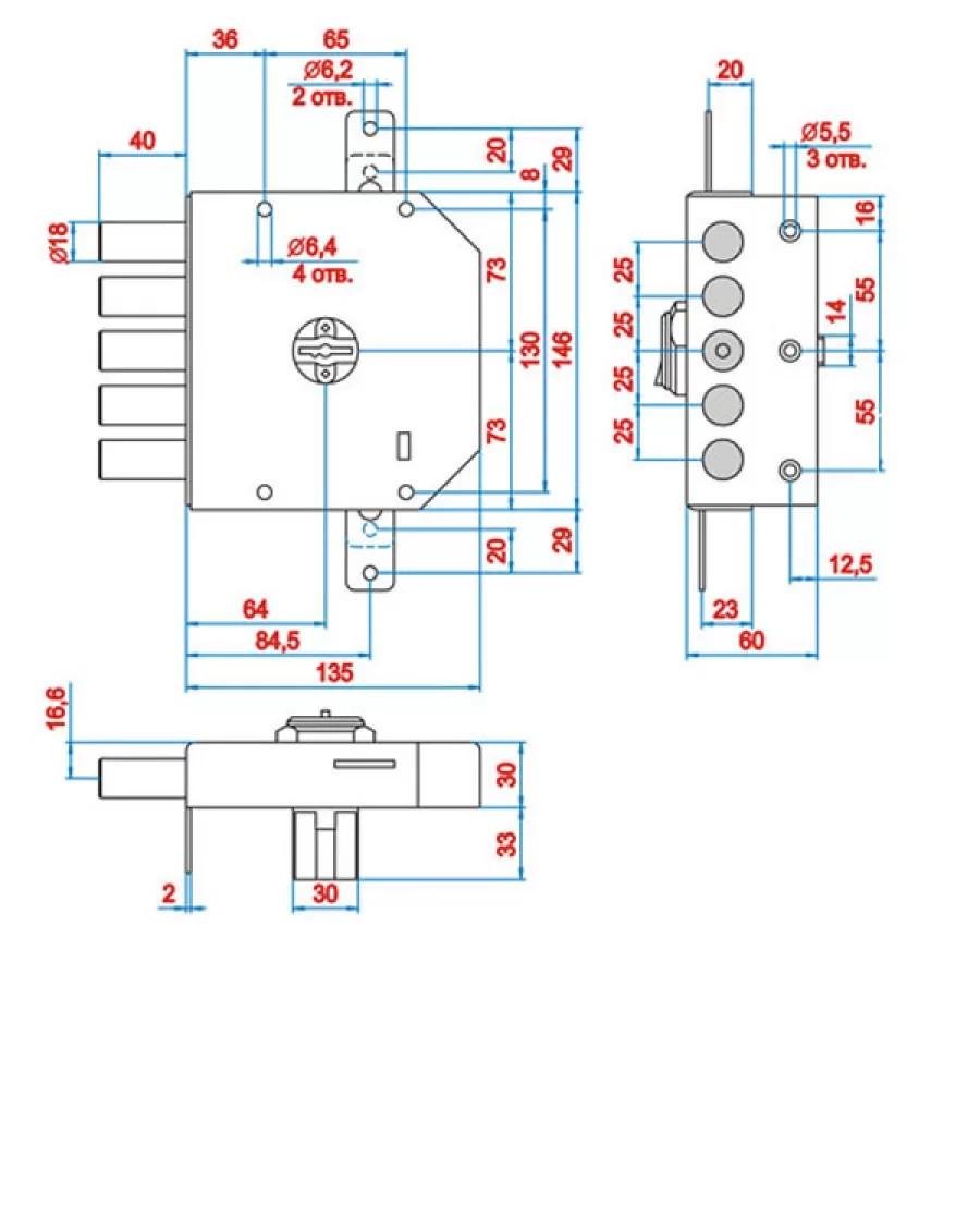 Замок накладной гаражный Шерлок 06.51 5 ключей - фото 6