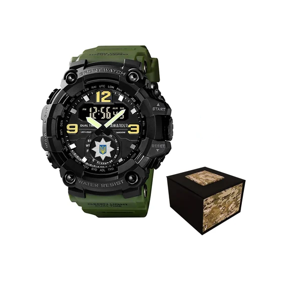 Наручные часы Awarder 004AGTPO Полиция Зеленый с коробкой Наручные часы Awarder 004AGTPO Полиция Зеленый с коробкой
