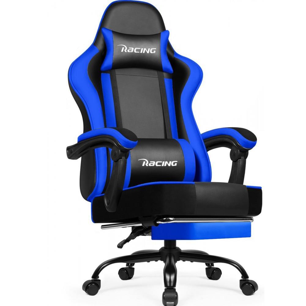 Кресло офисное с подставкой для ног Bonro Racing B-059 Черно-синий (42412133) Кресло офисное с подставкой для ног Bonro Racing B-059 Черно-синий (42412133)