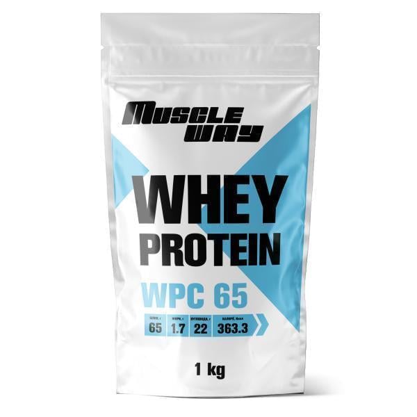 Протеин сывороточный MuscleWay Whey Protein 65% на 22 порции 1 кг Банановый (124-125-ksb65-mw-rs-4)