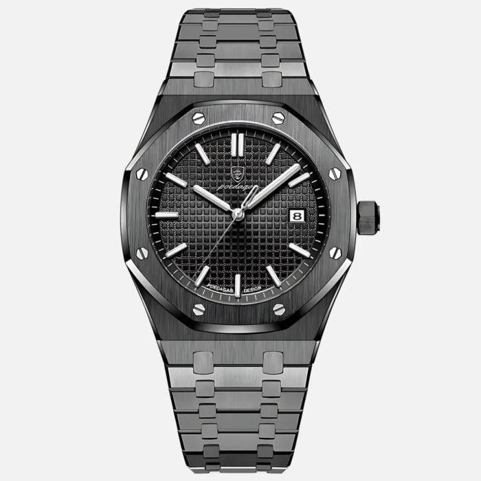 Наручний годинник чоловічий Poedagar Morion Black (1875)