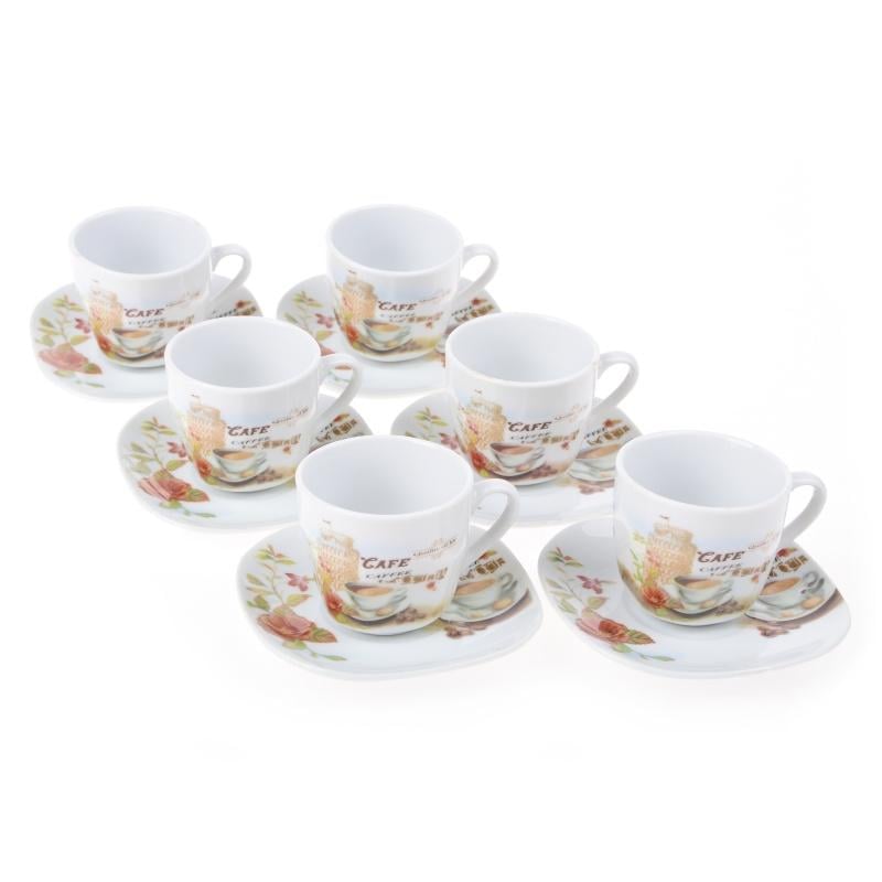 Набір кавових чашок з блюдцями Lora NP88 6х6 120 мл Набір кавових чашок з блюдцями Lora NP88 6х6 120 мл