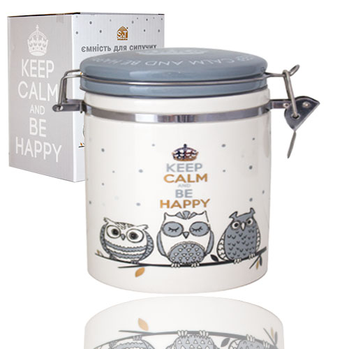 Емкость для сыпучих продуктов Совушки d 9,5 см h 10 см 500 мл (630-18)
