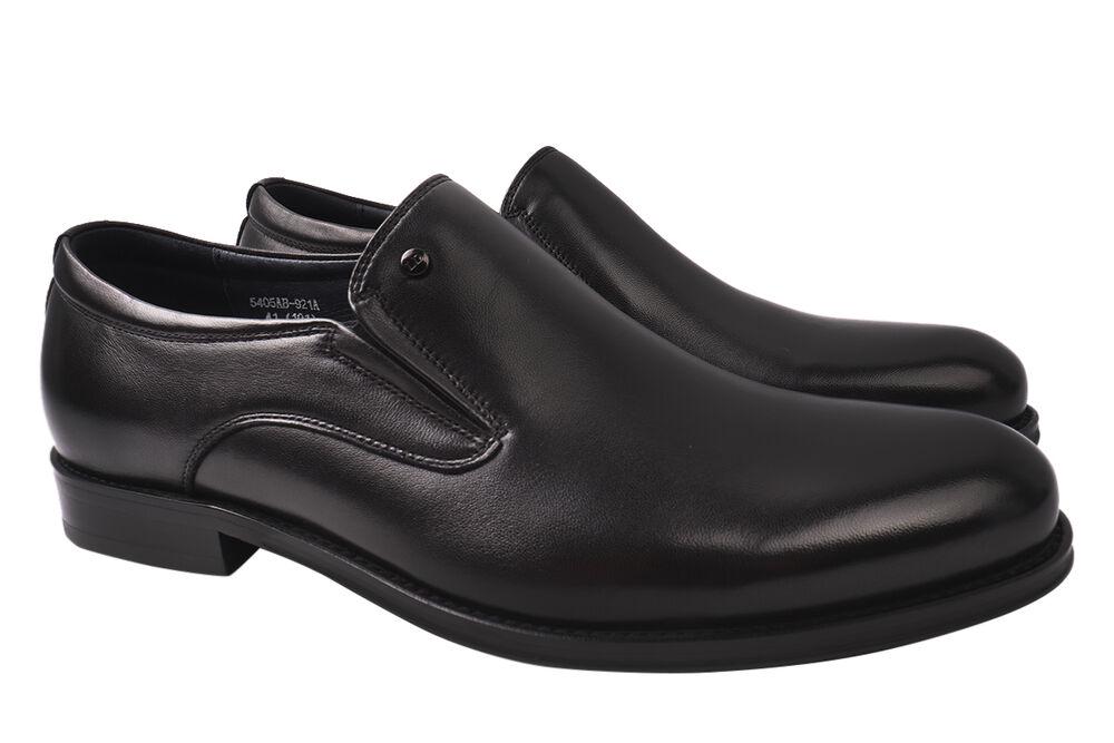 Туфли мужские Lido Marinozzi из кожи на низком ходу р. 44 Черный (198-21DT)