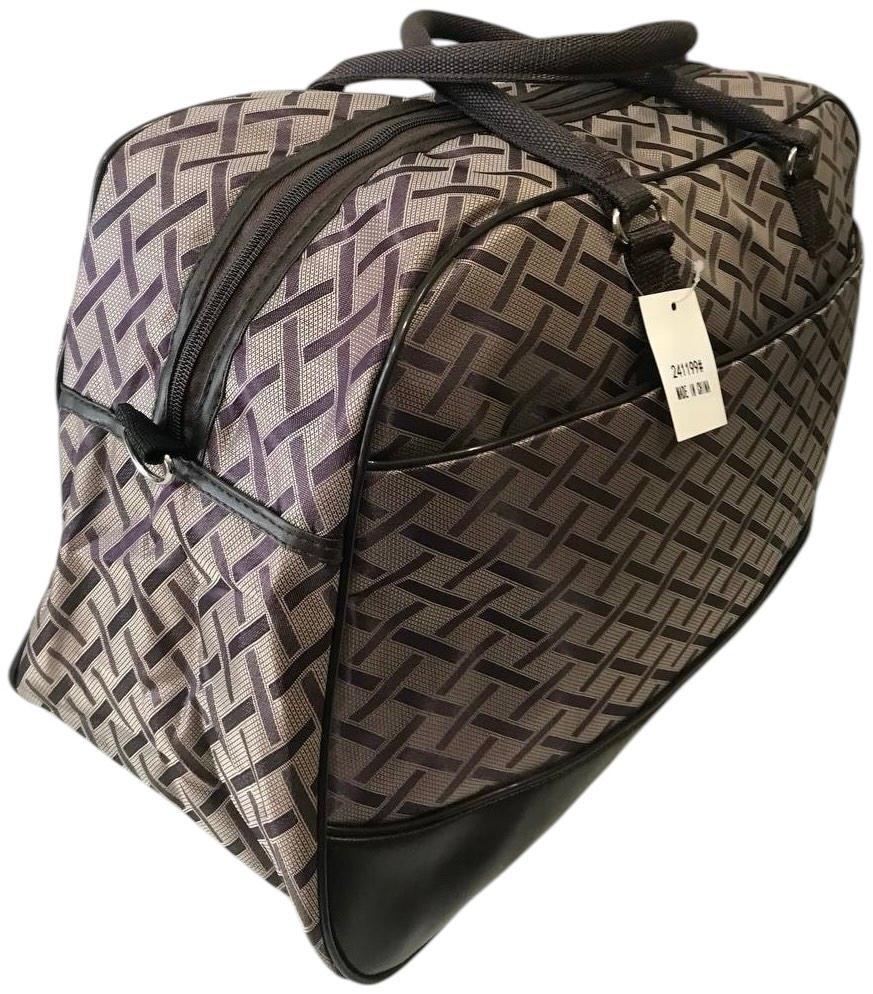 Сумка дорожная большая с длинным ремнем через плечо и боковыми карманами Коричневый (241199B) - фото 3