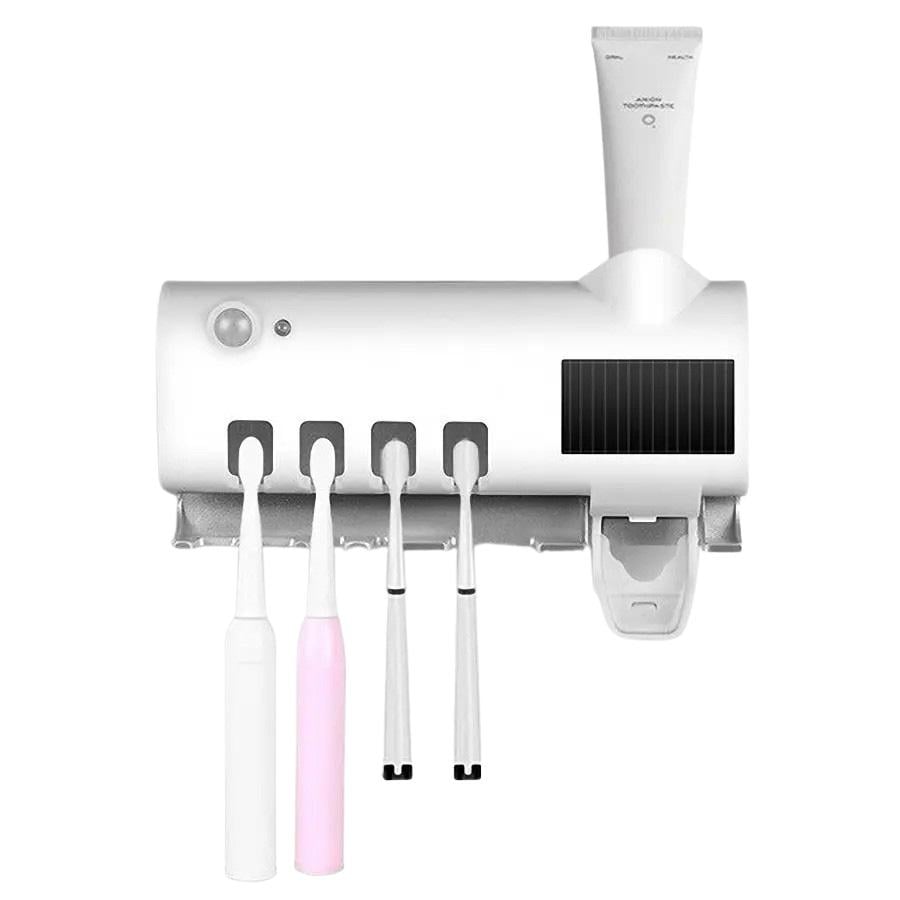 Держатель для зубных щеток Yu Xin на 4 секции с дозатором Multi-function Toothbrush Sterilizer UV - фото 1