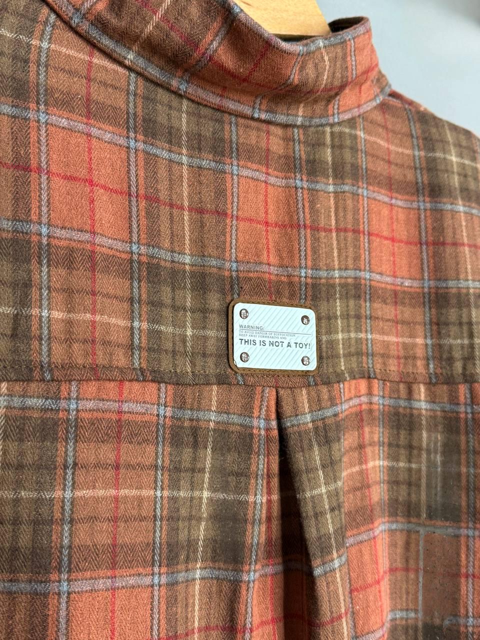 Рубашка женская A-N 8313 в клетку оверсайз широкая хлопковая OS Оранжевый (5132) - фото 3 Рубашка женская A-N 8313 в клетку оверсайз широкая хлопковая OS Оранжевый (5132) - фото 3