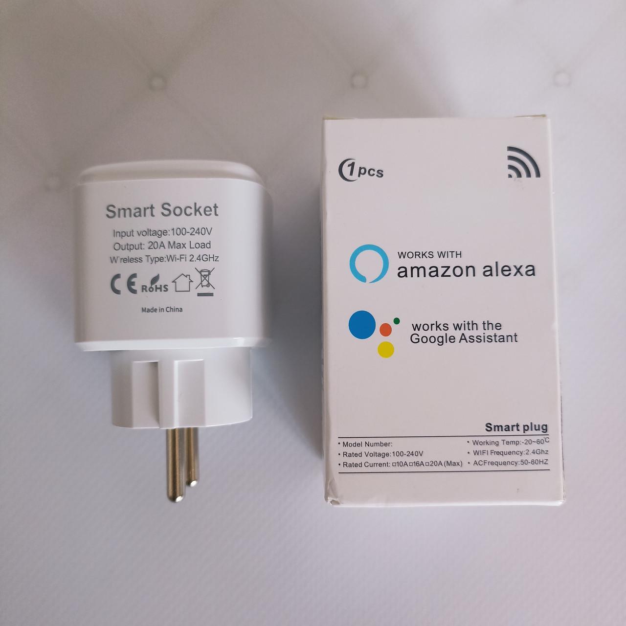 Розумна розетка Tuya Smart Life SMART SOCKET 20А лічильником електроенергії Білий (2730921184) - фото 10