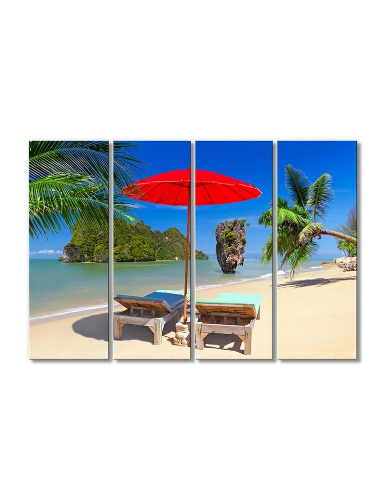 Картина модульная Таиландский отдых 4 модуля 70x105 см
