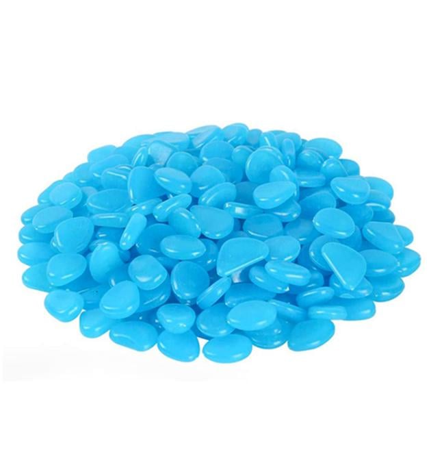 Каміння декоративне люмінесцентне що світиться в темряві штучна галька 100 шт. Блакитний