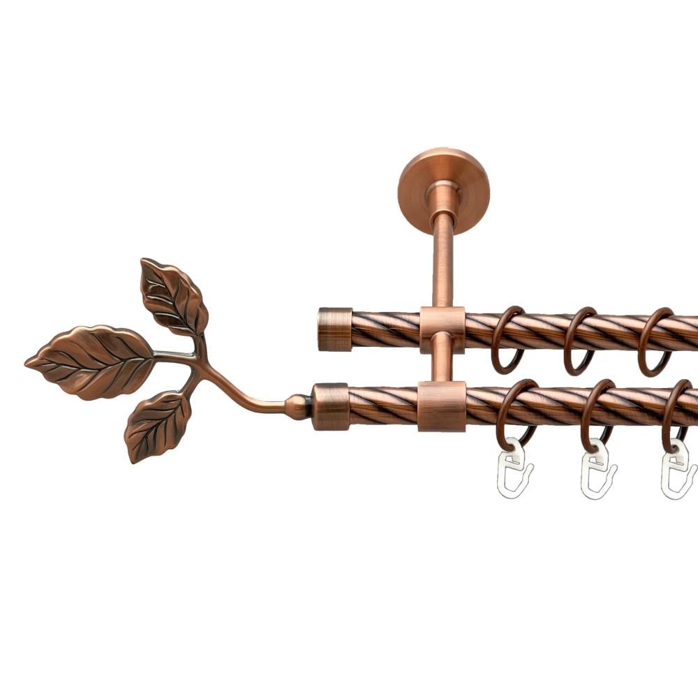 Карниз Orvit Тоскана металевий дворядний закритий скручена труба кільце металеве 16/16 мм 240 см Мідь (00-00025369)