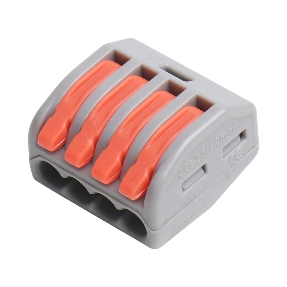 Клема швидкого монтажу Prolum RT-414 ПВХ ділима з'єднувальна 4 гнізда (503064) Клема швидкого монтажу Prolum RT-414 ПВХ ділима з'єднувальна 4 гнізда (503064)