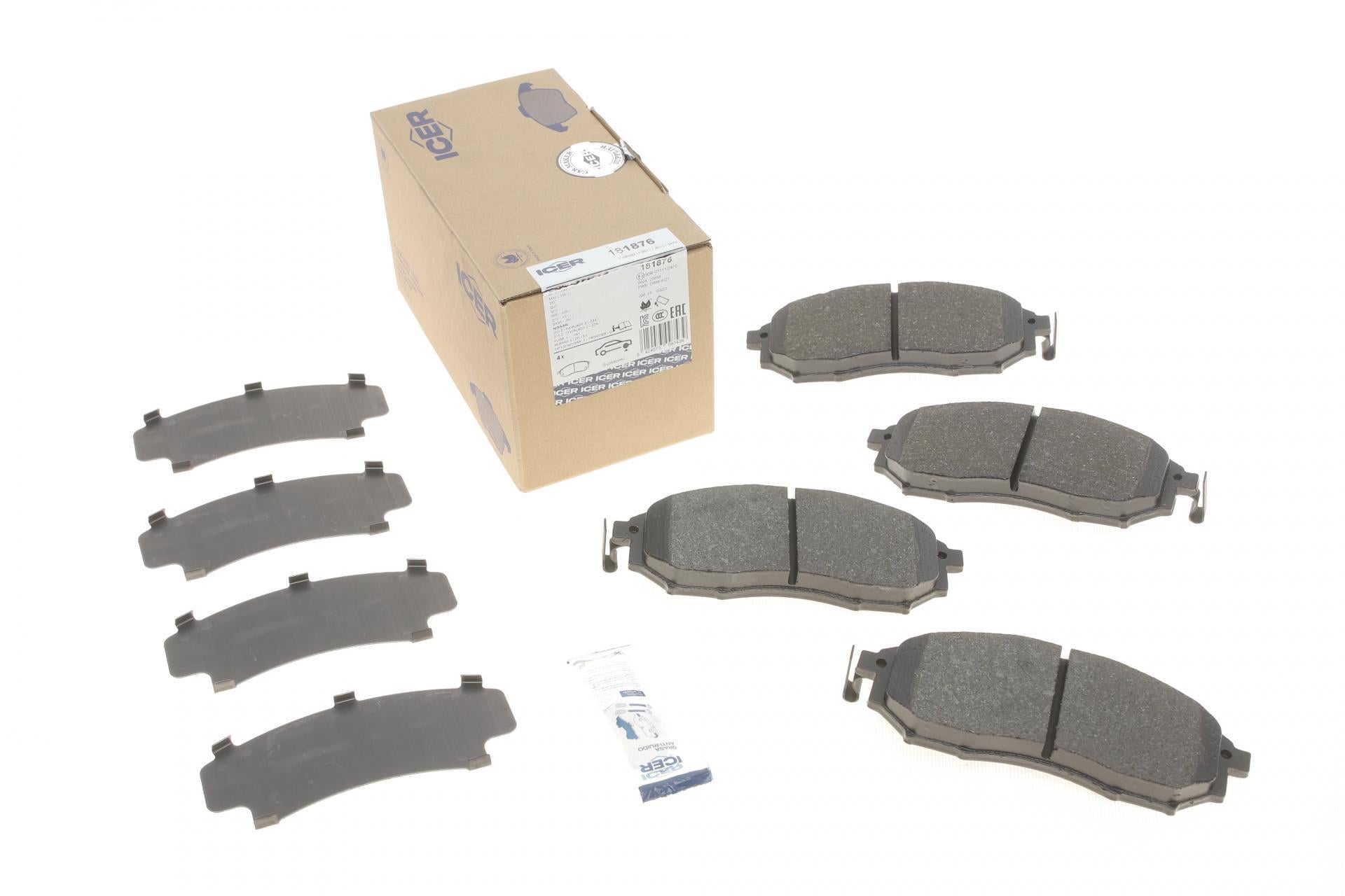Колодки тормозные передние ICER для Renault Koleos 08-/Nissan Qashqai 07-13/Pathfinder/NP300/Murano 05- (181876)