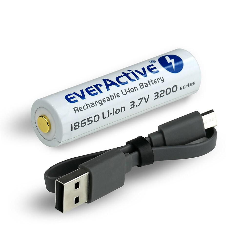 Акумулятор Li-Ion 18650 EverActive із захистом 3200 мАг 7А MicroUSB (42789)