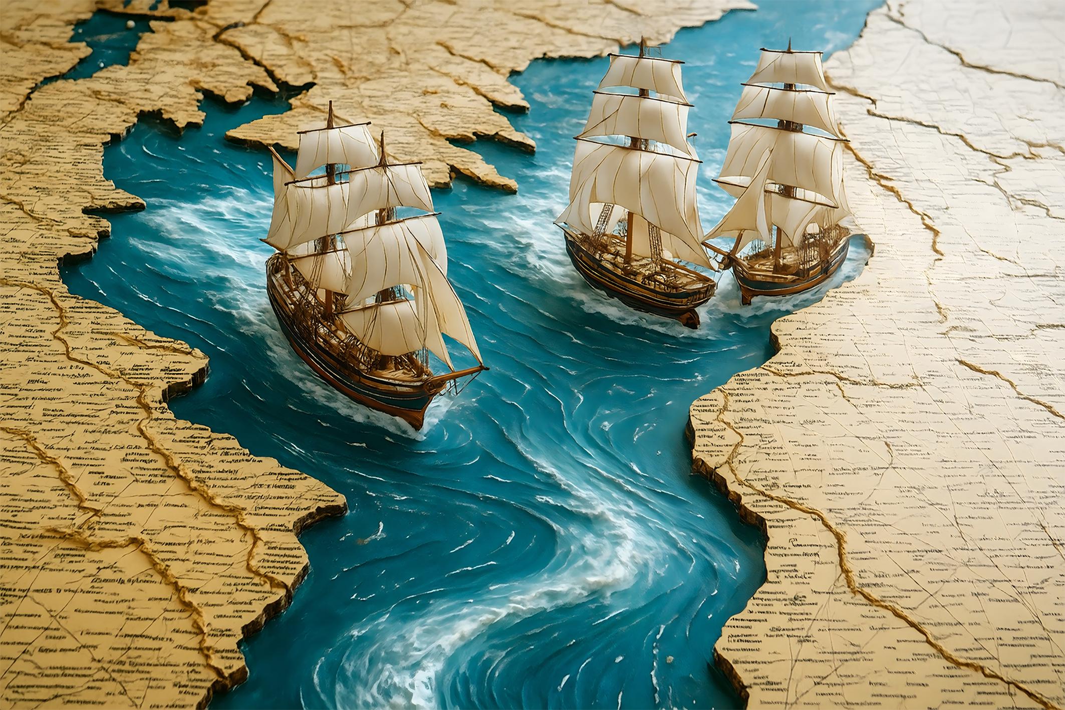 Фотообои флизелиновые Upstream Морское путешествие через карту 230х153 см (SPF-163/3)