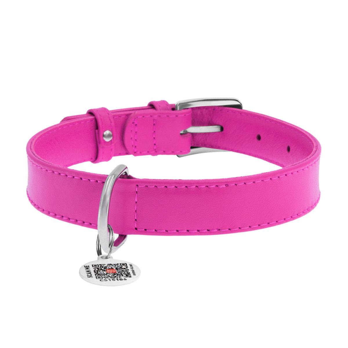 Ошейник для собак кожаный Waudog Glamour с QR паспортом M 20 мм х 30-39 см Розовый (32937 Col) Ошейник для собак кожаный Waudog Glamour с QR паспортом M 20 мм х 30-39 см Розовый (32937 Col)