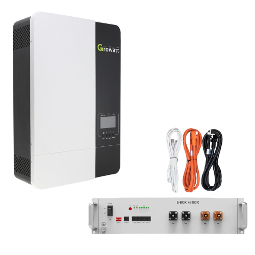 Комплект резервного питания с АКБ PYTES E-BOX-48100R и гибридным солнечным инвертором GROWATT SPF 5000 ES кВт