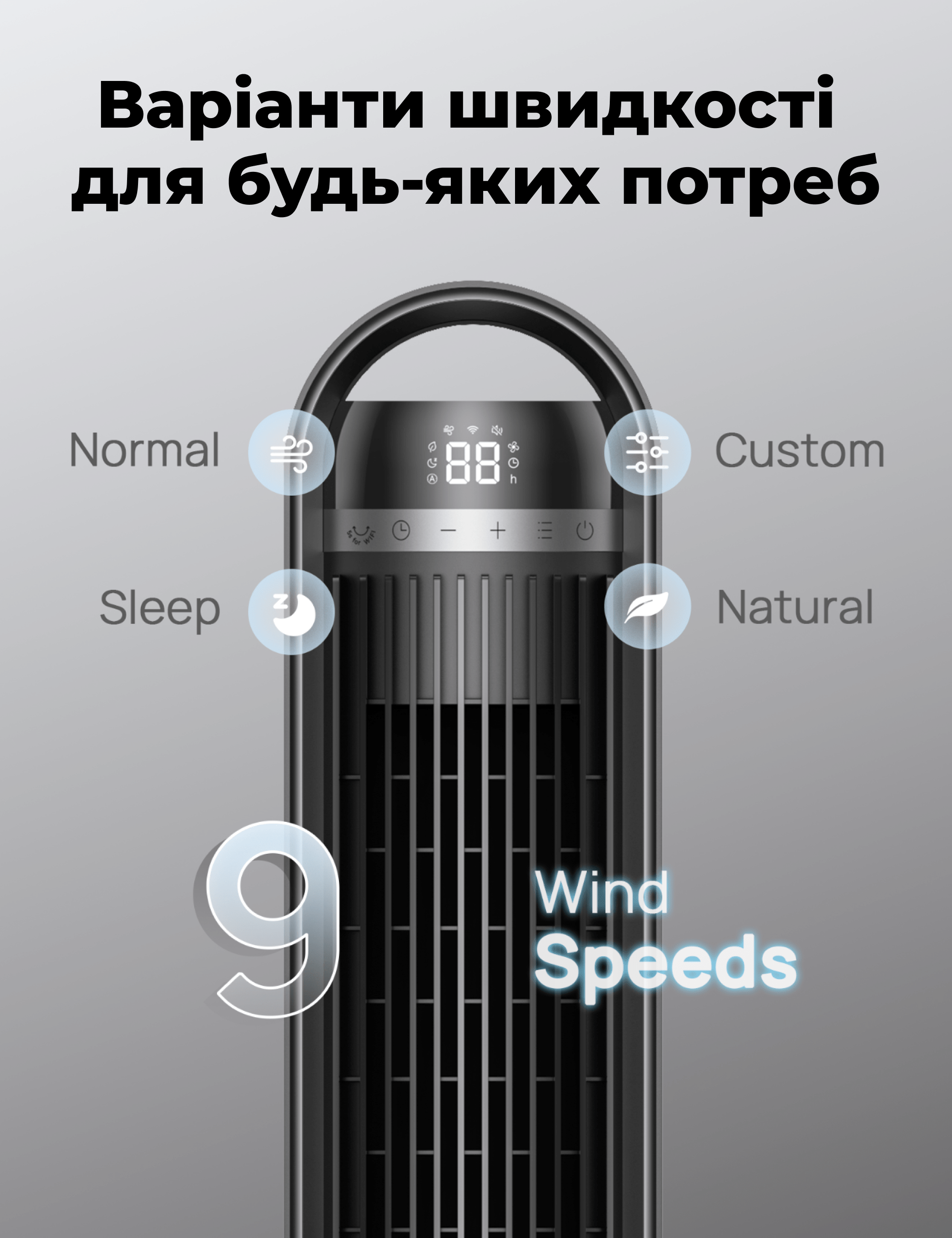 Вентилятор розумний DREO Cruiser 106 см 9 швидкостей Wi-Fi 25дБ 90° Чорний - фото 6 Вентилятор розумний DREO Cruiser 106 см 9 швидкостей Wi-Fi 25дБ 90° Чорний - фото 6