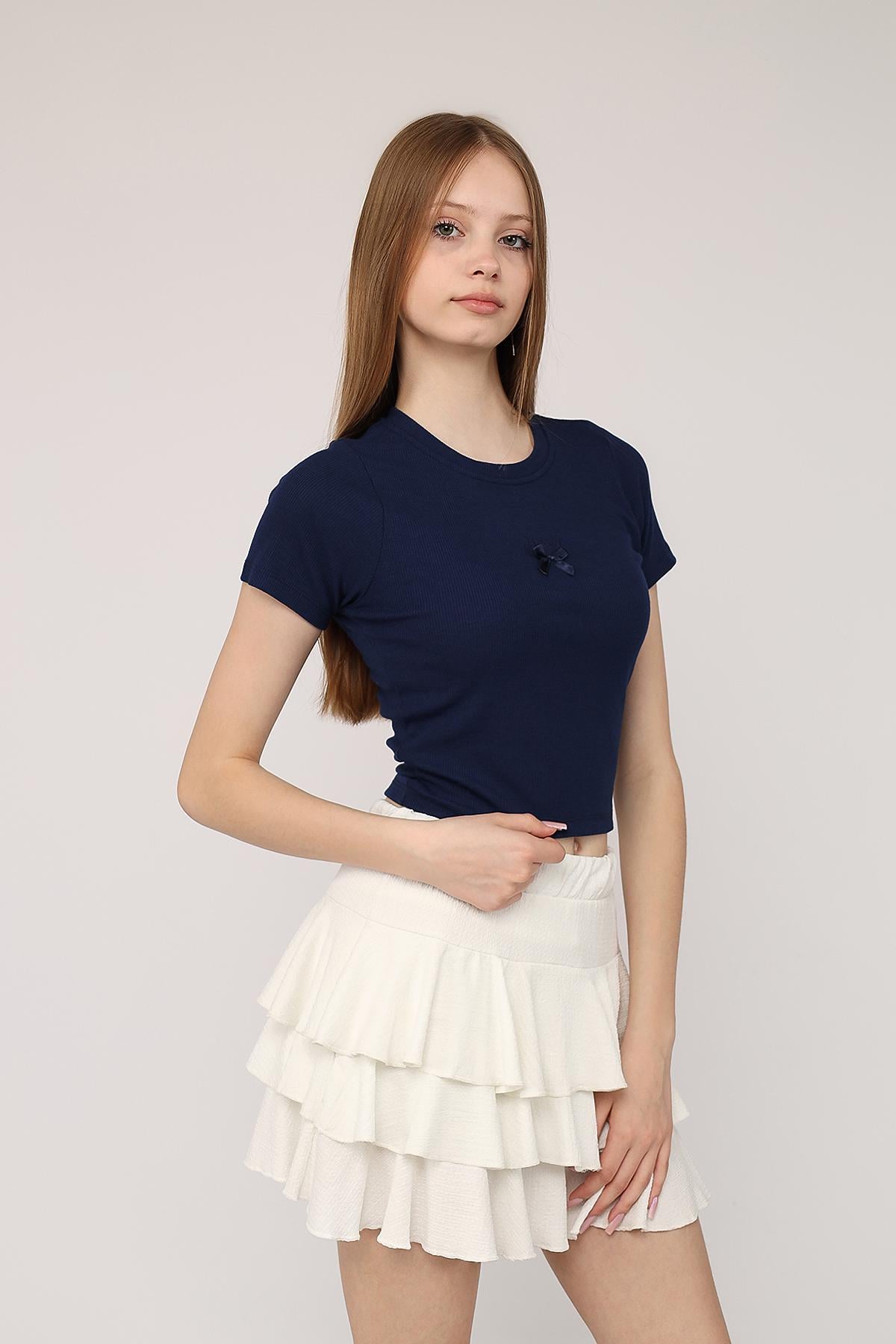 Футболка с коротким рукавом женская ЦБ-00277448 р. 46 Синий (SKT001068017) Футболка с коротким рукавом женская ЦБ-00277448 р. 46 Синий (SKT001068017)