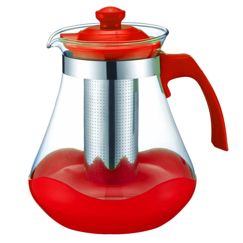 Заварювальний чайник Con Brio CB-6215 скляний 1,5 л Red (26202770)